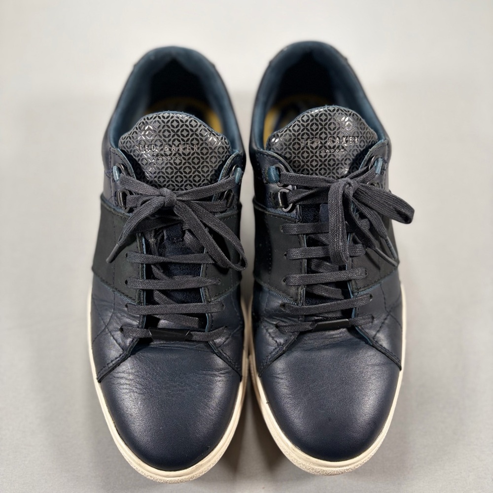 Ted Baker Mens Quana Dark Blue Leather Casual Shoes Sneakers US 8 - original box